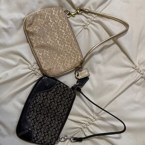 Coach Gold and Black Clutch Set